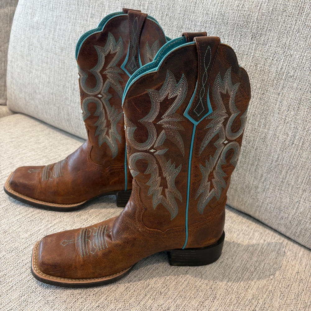 Ariat Womens Tombstone Square Toe Western Leather Boot Size 7.5 B Style 10008017 - Picture 10 of 11